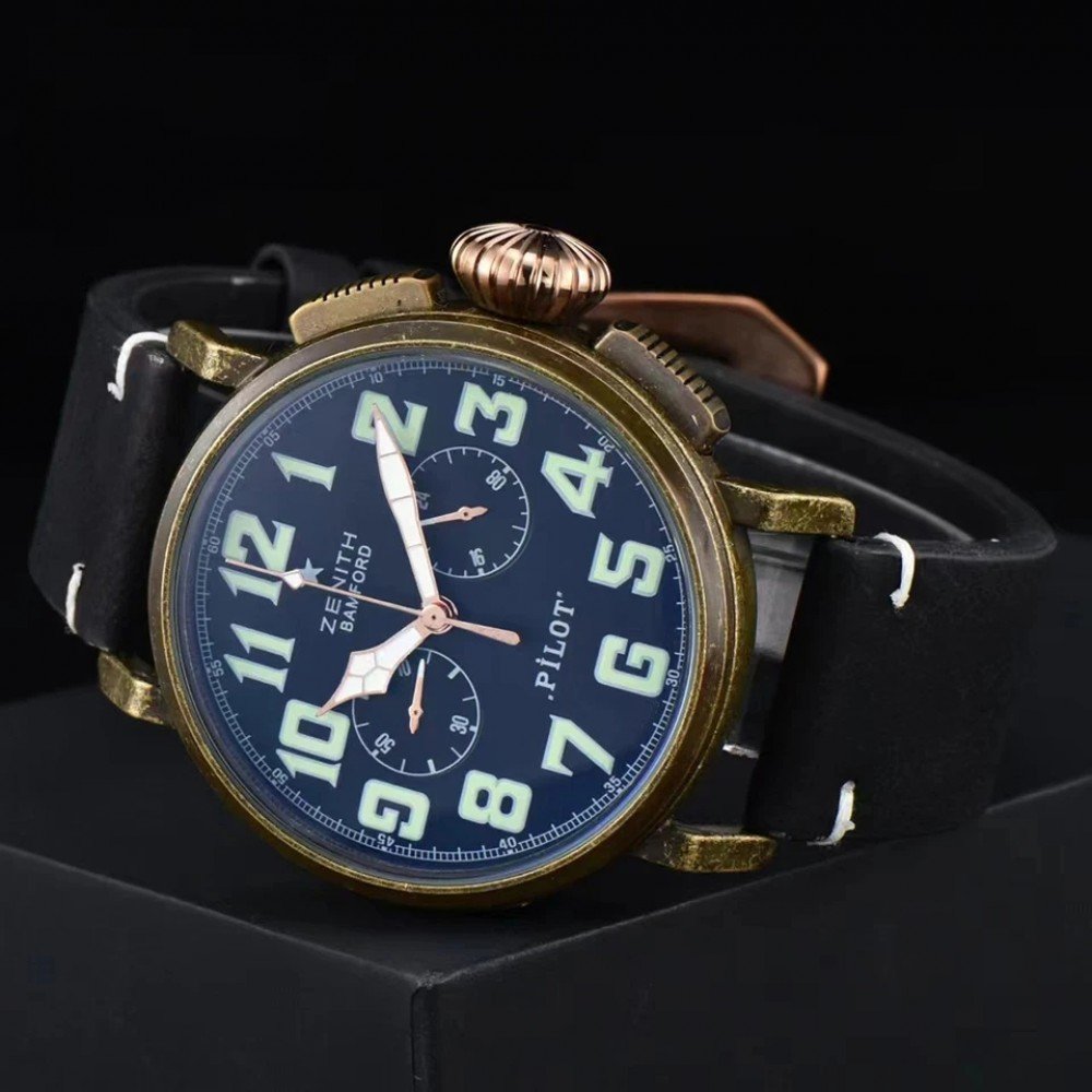 Quartz watch men leather